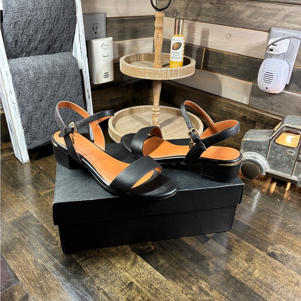 COACH IDA 35 Leather Sandal G4869 Black Size 7 - Picture 8 of 14